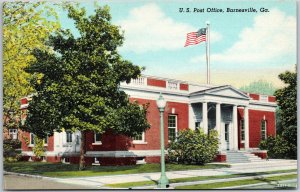 United States Post Office Barnesville Georgia GA Building and Grounds Postcard