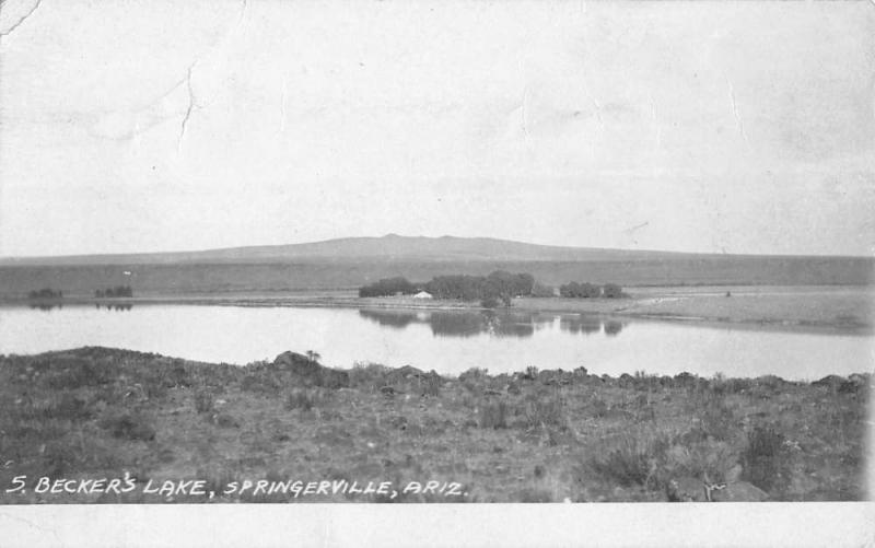 Springerville Arizona Beckers Lake Real Photo Antique Postcard K29994