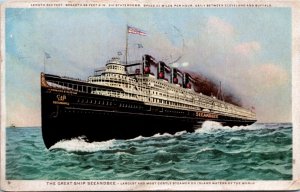 Postcard Steamer Seeandbee Great Lakes Luxury Cruise Ship Lake Erie 1913 S118