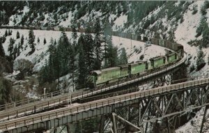 Burlington Northern Railroad At Keddie Bridge In Feather River Postcard 9 x 6