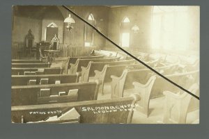 Ludlow IOWA RP c1910 INTERIOR ZALMONA CHURCH nr Waukon Decorah GHOST TOWN #2