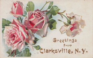 Greetings from Clarksville, New York,  Early Embossed Postcard