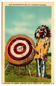 VTG Cherokee Marksman, Native American, Cherokee Reservation, NC Postcard