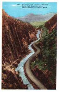 Vintage Postcard Big Thompson Canyon Estes Park Road Rocky Mountain Nat'l Park
