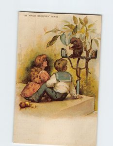 Postcard 6230 Children Watching Monkey Art Print The Maud Goodman Series