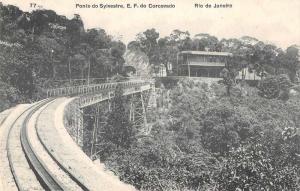 Rio de Janeiro Brazil Ponte de Sylvestre Train Bridge Postcard J48593