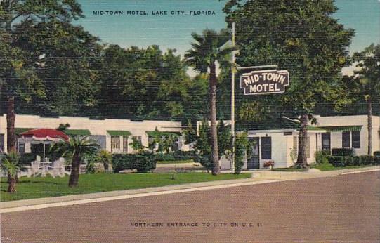 Florida Lake City Midtown Motel Northern Entrance To City On US 1949