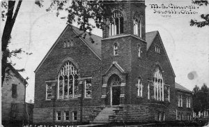 G41/ Jewett Ohio Postcard 1912 M.E. Church Building