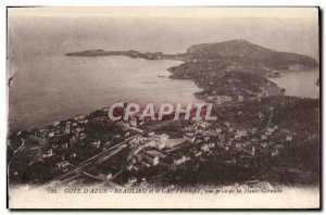 Old Postcard Beaulieu Cote D & # 39Azur and Cap Ferrat View from the high ledge
