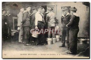 Old Postcard Navy squadron service in the Caboose (boat boat ship sailor sail...