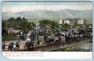 Pre-1908 PLAZA & HOTEL POTTER*SANTA BARBARA CALIFORNIA*M RIEDER LOS ANGELES #278