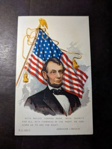 Mint USA Postcard Abraham Lincoln Famous Quote US Flag