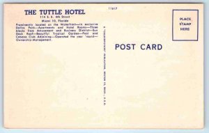 MIAMI, Florida FL ~ Roadside TUTTLE HOTEL Garden View c1940s Linen Postcard