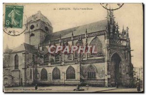 Old Postcard Alencon Eglise Notre Dame