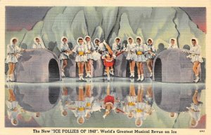 ICE FOLLIES OF 1940 Ice Skating SAN FRANCISCO Winterland Vintage Linen Postcard