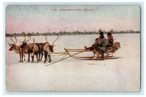 c1910 Laplanders Reindeer Traditional Outfit Lapland Sámi Norway Postcard 