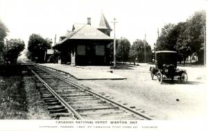 Canada - ON, Wiarton. Canadian National Depot, 1923