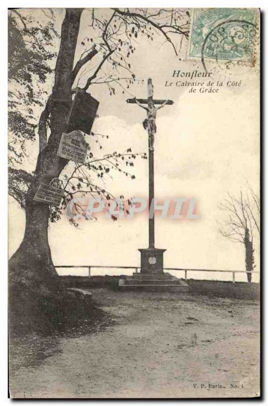 Old Postcard Honfleur Calvary of the Cote de Grace