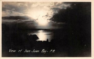 RPPC SAN JUAN BAY PUERTO RICO REAL PHOTO POSTCARD (c. 1920s)