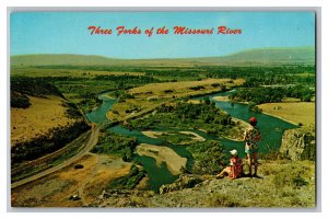 Postcard MT Three Forks Montana Birthplace Of The Mighty Missouri River