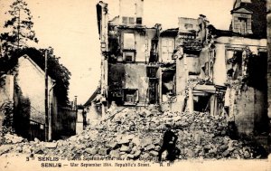 Senlis, France - Man in rubble at Republic Street - War September, 1914