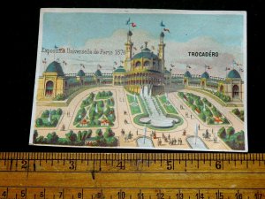 1878 Paris Exposition, Trocadero, Shepard & Wilson Providence, RI Trade Card F11