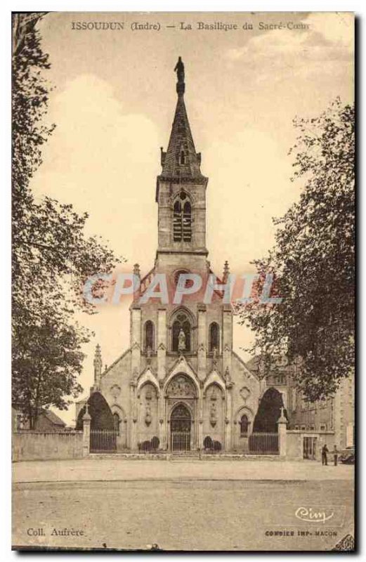 Postcard Old Issoudun Indre La Basilique du Sacre Coeur