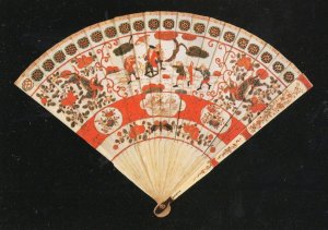 Chinese Brise Antique Fan Ivory Fashion China Museum Postcard