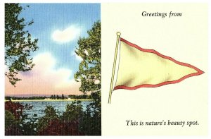 Lot 4 Greetings Nature's Beauty Spot Landscape Pennant Postcards