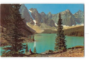 Banff and Jasper Alberta Canada Vintage Postcard Moraine Lake Valley of Ten Peak