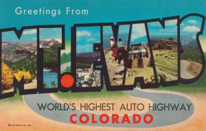 Greetings from Mt Evans CO, Colorado - Chrome Large Letter