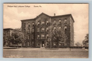 Easton PA-Pennsylvania, McKeen Hall at Lafayette College Vintage c1910 Postcard 
