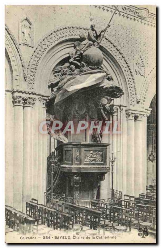 Old Postcard Bayeux Cathedral Interior The pulpit