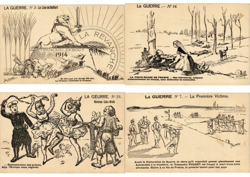 PROPAGANDA SATIRE WWI SERIE LA GUERRE Artist Signed 38 CPA (L2892)