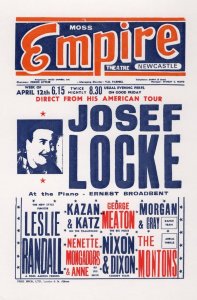 Josef Locke Live at Moss Empire Newcastle Poster Postcard