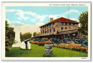 c1940's Northern Pacific Depot Missoula Montana MT Vintage Unposted Postcard