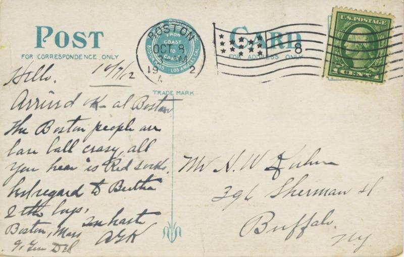 Tremont Street Boston MA Mass. c1912 Vintage Postcard E5