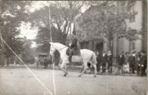 Maine Portland Soldier on Horseback Parade Kodak Paper Reprint Photo Postcard W2