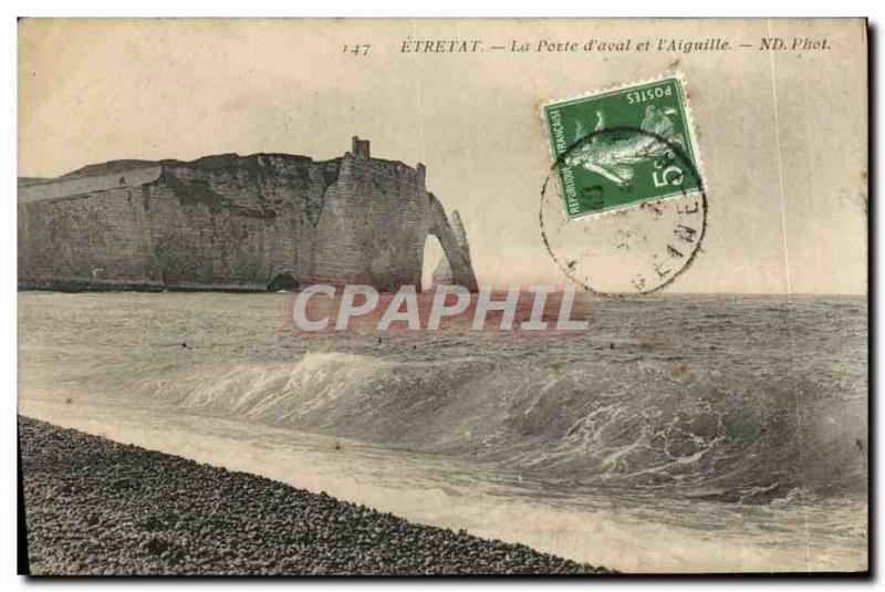 Old Postcard Etretat La Porte d & # 39Aval and L & # 39Aiguille