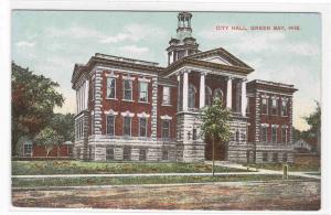 City Hall Green Bay Wisconsin 1910c postcard