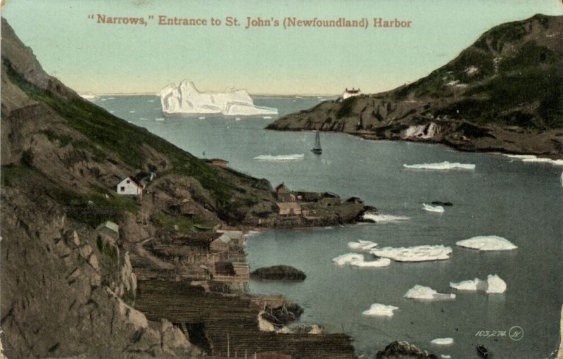 canada, St. JOHN'S, Newfoundland, Narrows Harbor Entrance (1910s) Postcard