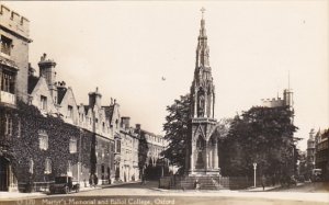 Martyr's Memorial and Baliol College Oxford England Real Photo