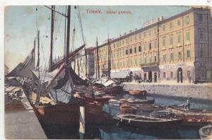 B82550  trieste canal grande ship  italy  front/back scan