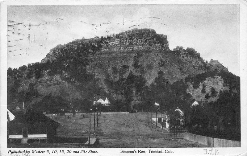 Trinidad Colorado~Simpson's Rest~High Cliff~Publ by 5&10c Store~1908 Postcard