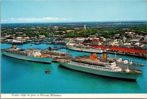 Cruise Ships in Port Nassau Bahamas Postcard PC476