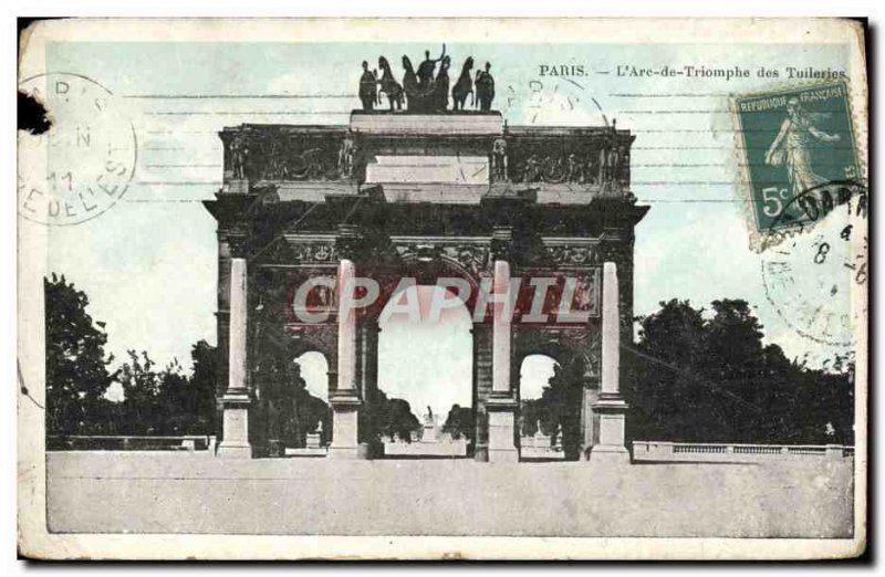 Old Postcard Paris L & # 39Arc De Triomphe Des Tuileries