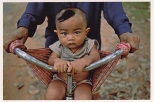 Child On Cambodia Bicycle Transport Angkor Wat Poverty Award Photo Postcard