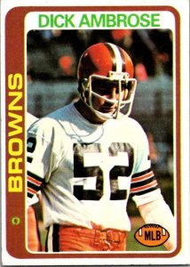 1978 Topps Football Card Dick Ambrose Cleveland Browns sk7097