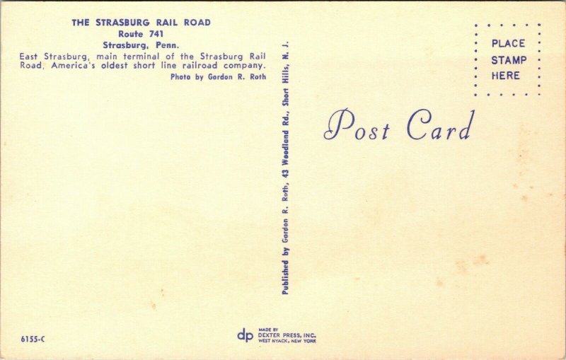 Undated Unused Postcard Strasburg Railroad East Strasburg Main Station RR