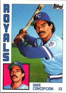 1984 Topps Baseball Card Onix Concepcion Kansas City Royals sk3555